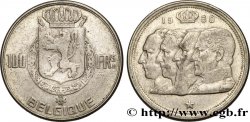 BELGIEN 100 Francs armes au lion / portraits des quatre rois de Belgique, légende française 1950 