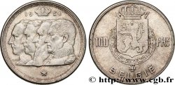 BELGIQUE 100 Francs Quatre rois de Belgique, légende flamande 1951 