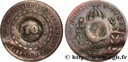 BRAZIL 10 Réis Pierre Ier du Brésil (surfrappe 10 sur 20) 1830 (1835) Rio de Janeiro
