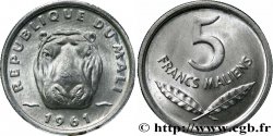 MALí 5 Francs Malien hippopotame 1961 