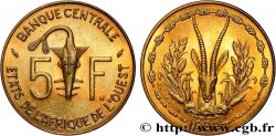 STATI DI L  AFRICA DE L  OVEST 5 Francs BCEAO masque / antilope 1982 Paris
