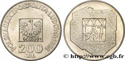 POLOGNE 200 Zlotych aigle 30e anniversaire de la fondation de la république populaire 1974 Varsovie