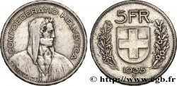 SCHWEIZ 5 Francs Berger des Alpes 1935 Berne