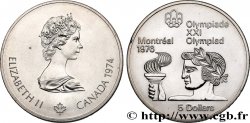 CANADá
 5 Dollars JO Montréal 1976 torche olympique 1974 