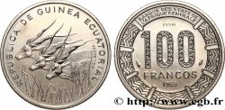GUINÉE ÉQUATORIALE Essai de 100 Francos BEAC antilopes 1985 Paris