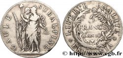 ITALY - SUBALPINE GAUL 5 Francs an 10 1802 Turin