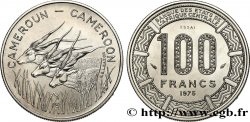 CAMERúN Essai de 100 Francs légende bilingue, type BEAC antilopes 1975 Paris