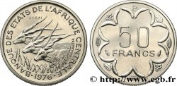 ESTADOS DE ÁFRICA CENTRAL
 Essai de 50 Francs antilopes lettre ‘B’ République Centrafricaine 1976 Paris