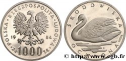 POLAND Essai de 1000 Zlotych en argent cygne 1984 Varsovie