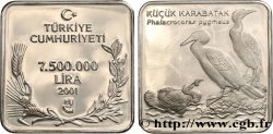 TURQUIE 7.500.000 Lira Proof Cormoran pygmée 2001 Istanbul
