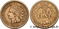 ÉTATS-UNIS D AMÉRIQUE 1 Cent tête d’indien 2e type 1863 