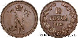 FINLAND 10 Pennia Nicolas II 1896 