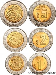 MEXIQUE Lot 1, 2 et 5 Pesos 2017 Mexico