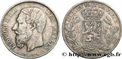BELGIQUE 5 Francs Léopold II 1871 