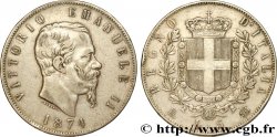 ITALIE 5 Lire Victor Emmanuel II 1874 Milan