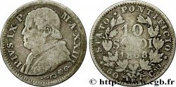 VATICANO E STATO PONTIFICIO 10 Soldi (50 Centesimi) Pie IX an XXIII 1868 Rome