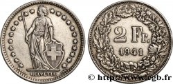 SWITZERLAND 2 Francs Helvetia 1941 Berne - B AU 