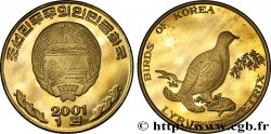 NORTH KOREA 1 Won Proof Tétras lyre 2001 