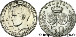 BELGIQUE 50 Francs mariage de Baudouin et de Fabiola 1960  SUP 