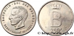 BELGIEN 250 Francs Proof jubilé d’argent du roi Baudouin légende française 1976 Bruxelles
