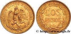 MEXIKO 2 Pesos or Aigle du Mexique 1920 Mexico