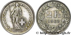 SUISSE 2 Francs Helvetia 1963 Berne