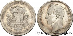 VENEZUELA 5 Bolivares emblème / Simon Bolivar 1889 Caracas