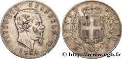 ITALIE 5 Lire Victor Emmanuel II 1874 Milan