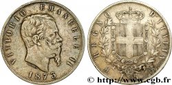 ITALIE 5 Lire Victor Emmanuel II 1873 Milan