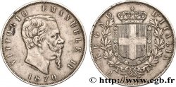 ITALIE 5 Lire Victor Emmanuel II 1870 Rome TTB 