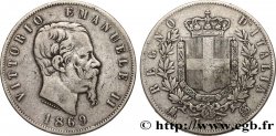 ITALIE 5 Lire Victor Emmanuel II 1869 Milan