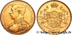 BELGIQUE 20 Francs or Albert Ier légende flamande 1914 
