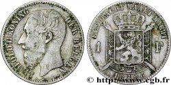 BELGIQUE 1 Frank (Franc) Léopold II légende flamande 1886 