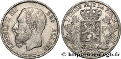 BELGIUM 5 Francs Léopold II 1869 