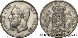 BELGIUM 5 Francs Léopold II 1870 
