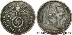 DEUTSCHLAND 5 Reichsmark Maréchal Paul von Hindenburg 1938 Karlsruhe
