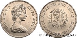 ROYAUME-UNI 25 New Pence (1 Crown) 25e anniversaire de mariage d’Elisabeth II 1972 
