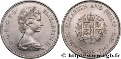 VEREINIGTEN KÖNIGREICH 25 New Pence (1 Crown) 25e anniversaire de mariage d’Elisabeth II 1972 