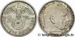 ALLEMAGNE 2 Reichsmark aigle surmontant une swastika / Maréchal Paul von Hindenburg 1938 Berlin - A