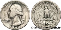 VEREINIGTE STAATEN VON AMERIKA 1/4 Dollar Georges Washington 1943 San Francisco - S