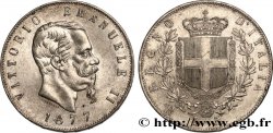 ITALY - KINGDOM OF ITALY - VICTOR-EMMANUEL II 5 Lire 1877 Rome MS/MS 
