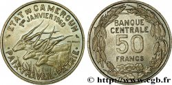 CAMEROUN 50 Francs Etat du Cameroun, commémoration de l’indépendance, antilopes 1960 Paris