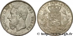BELGIQUE 5 Francs Léopold II 1871 