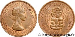 NEW ZEALAND 1/2 Penny Elisabeth II 1961 