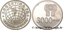 ARGENTINE 3000 Pesos Coupe du monde de football 1978 