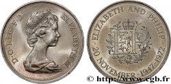 UNITED KINGDOM 25 New Pence (1 Crown) 25e anniversaire de mariage d’Elisabeth II 1972 