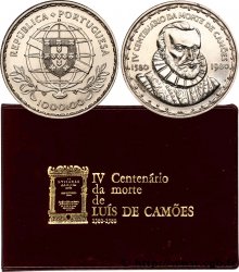 PORTOGALLO 1000 Escudos 400e anniversaire de la mort de Luis de Camoes 1980 