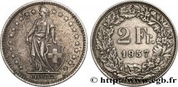 SUIZA 2 Francs Helvetia 1957 Berne