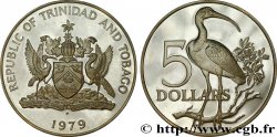 TRINIDAD E TOBAGO 5 Dollars Proof Ibis 1976 