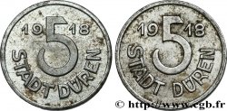 ALEMANIA - Notgeld 5 Pfennig ville de Düren 1918 